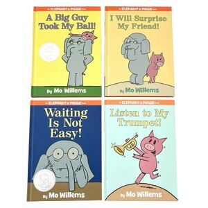 Elephant & Piggie Hardcover Children’s Book Set of 4 By Mo Willems